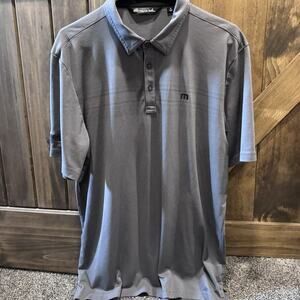 TravisMathew Men’s Polo Shirt XL Gray Athletic Golf Pima Cotton‎ Blend